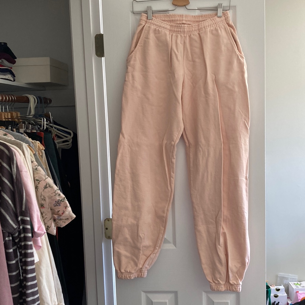 Los Angeles Apparel Garment Dye Heavy Fleece Sweatpant Seashell Pink S